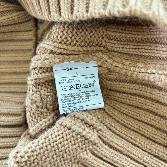 Janie and Jack Tan Brown Cable Knit Sweater Top Girls 8 - Picture 7 of 8